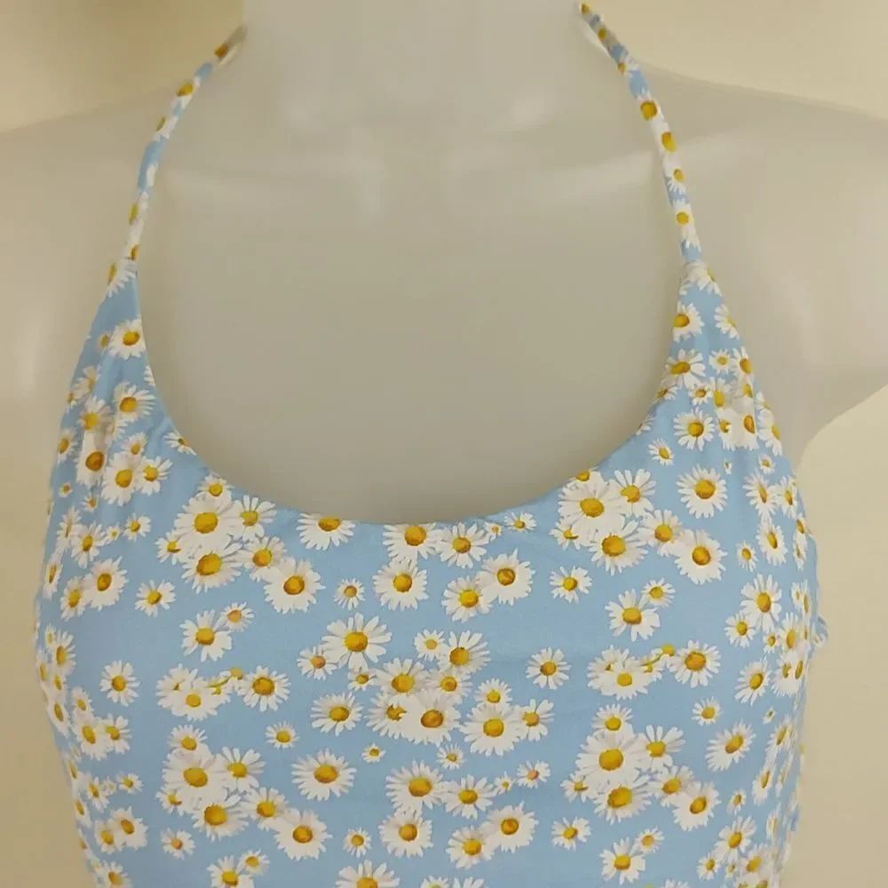 Onia Ginny Low Backone-Piece Swimsuit In Blue Daisy Size S Coastal Grandmacore — image 6 of 8